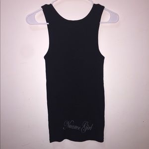 Bella Rene Tops - Black Tank Top with Iridescent Silver Crane Bella Rene Tops - Black Tank Top with Iridescent Silver Crane